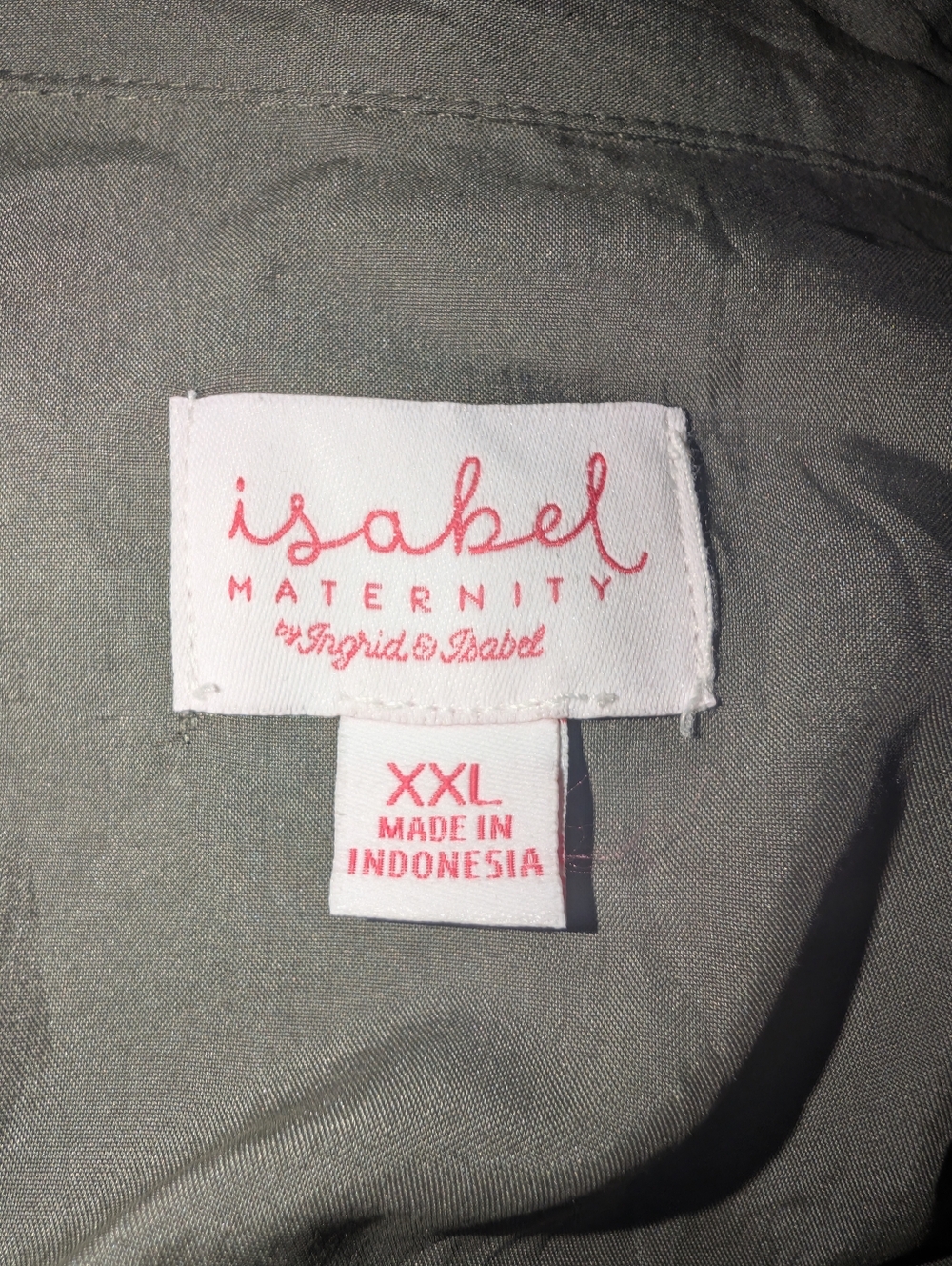EUC Isabel Maternity Olive Green Roll-Tab Sleeve Midi Shirt Dress XXL - Picture 5 of 6